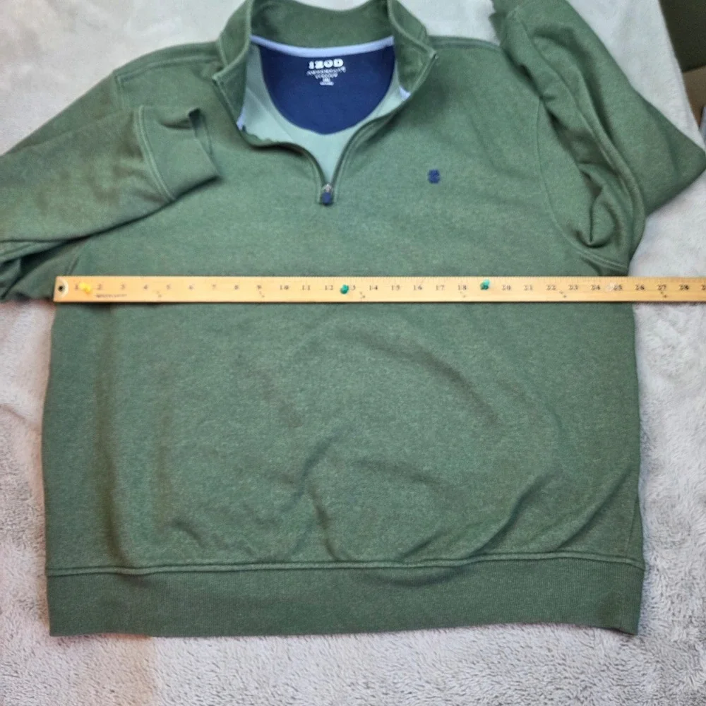 IZOD Quarter Zip Pullover Mens 2XL‎ Green Advantage Performance Stretch Heather